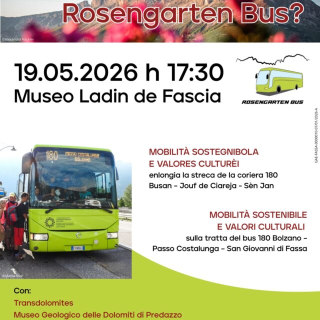 “Rosengarten Bus”: mobilità, cultura e geologia al Museo Ladino di Fassa