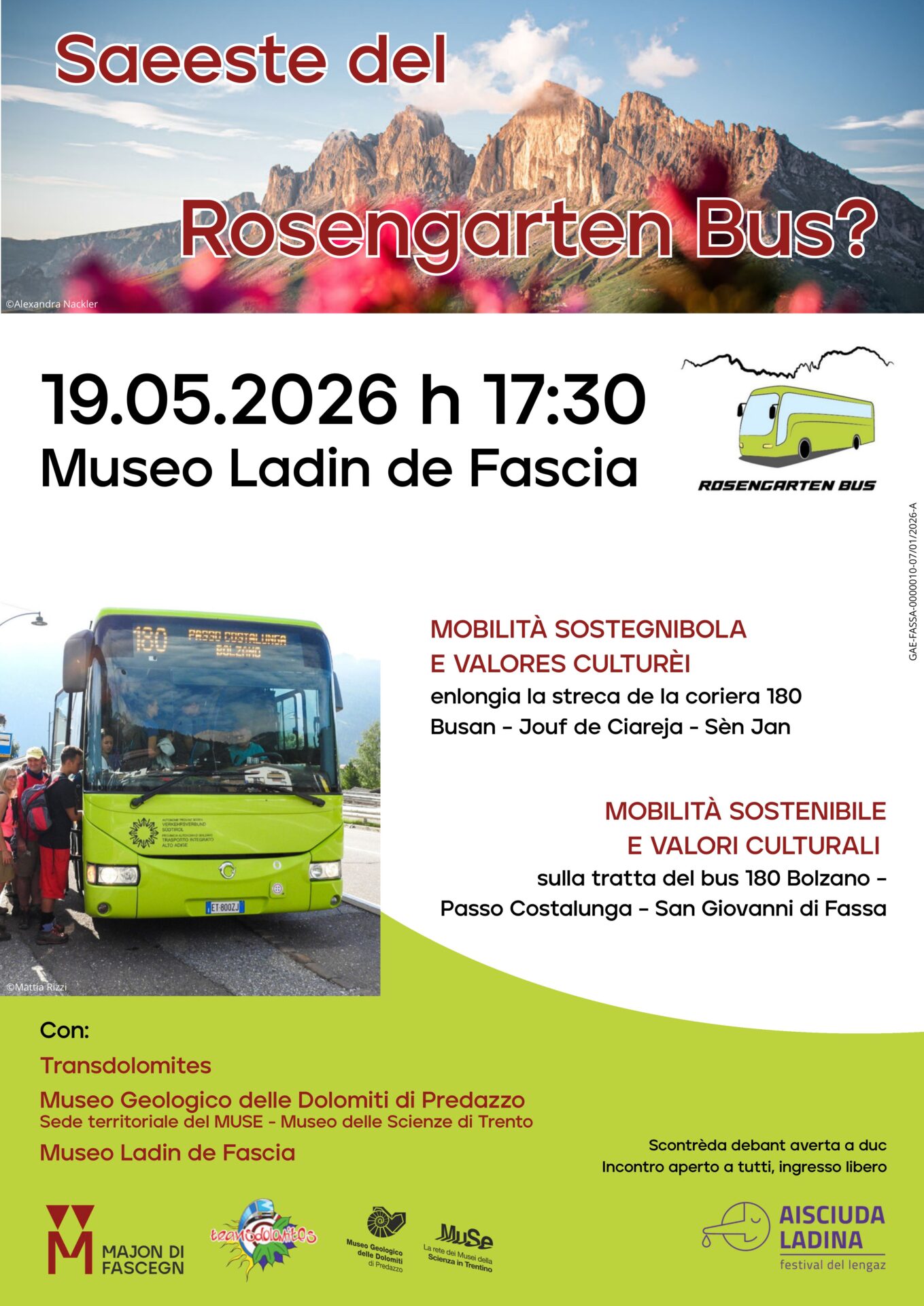 “Rosengarten Bus”: mobilità, cultura e geologia al Museo Ladino di Fassa